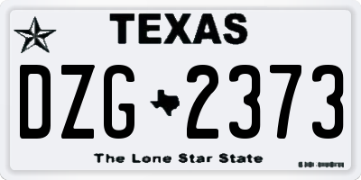 TX license plate DZG2373