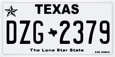 TX license plate DZG2379