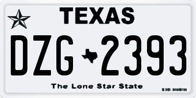 TX license plate DZG2393