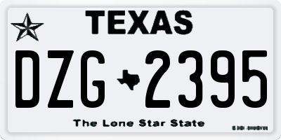 TX license plate DZG2395