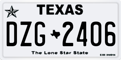 TX license plate DZG2406
