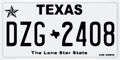 TX license plate DZG2408