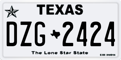 TX license plate DZG2424