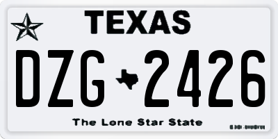 TX license plate DZG2426