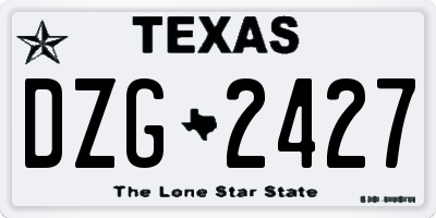 TX license plate DZG2427