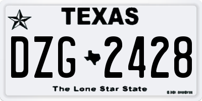 TX license plate DZG2428