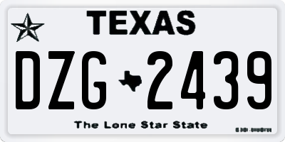 TX license plate DZG2439