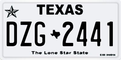TX license plate DZG2441