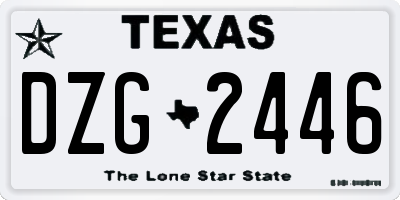 TX license plate DZG2446