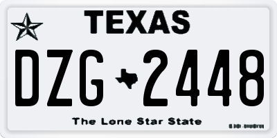 TX license plate DZG2448