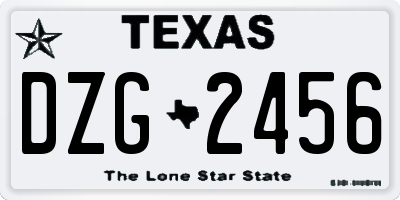 TX license plate DZG2456