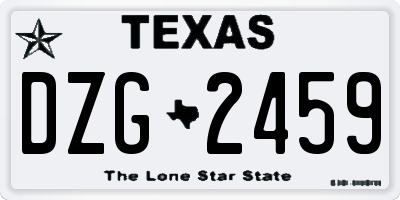 TX license plate DZG2459
