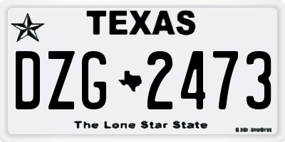 TX license plate DZG2473