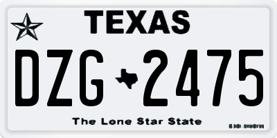 TX license plate DZG2475