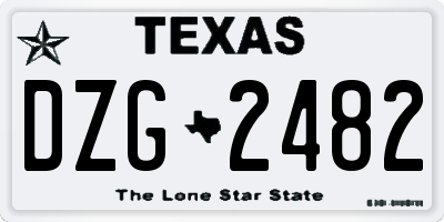 TX license plate DZG2482