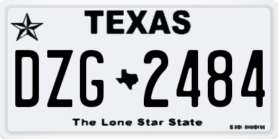 TX license plate DZG2484