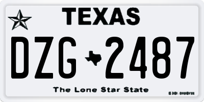 TX license plate DZG2487