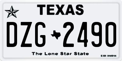 TX license plate DZG2490