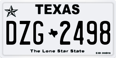 TX license plate DZG2498