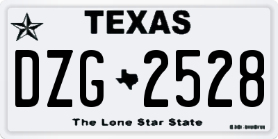 TX license plate DZG2528