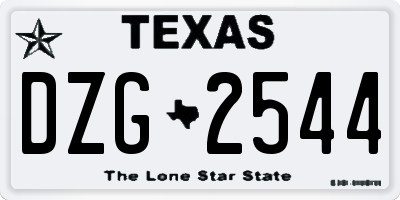 TX license plate DZG2544