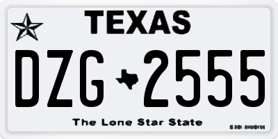 TX license plate DZG2555