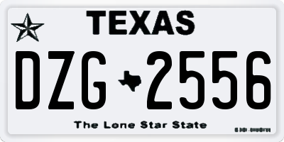 TX license plate DZG2556