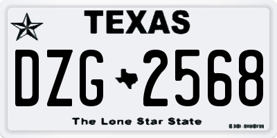 TX license plate DZG2568
