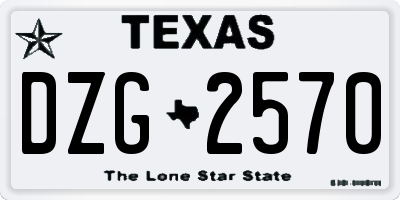 TX license plate DZG2570
