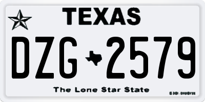 TX license plate DZG2579