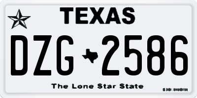 TX license plate DZG2586