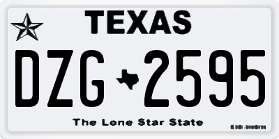 TX license plate DZG2595