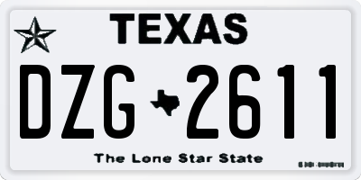 TX license plate DZG2611