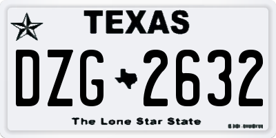 TX license plate DZG2632