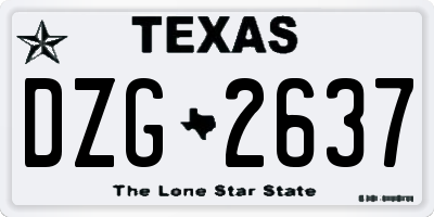 TX license plate DZG2637