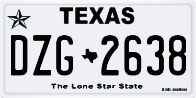 TX license plate DZG2638
