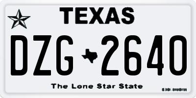 TX license plate DZG2640