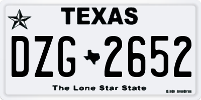 TX license plate DZG2652