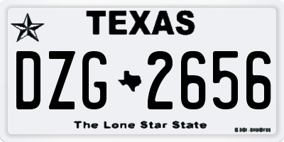 TX license plate DZG2656