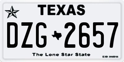 TX license plate DZG2657