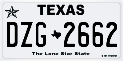 TX license plate DZG2662