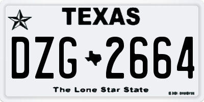 TX license plate DZG2664