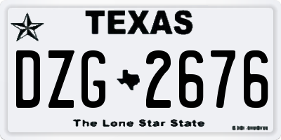 TX license plate DZG2676