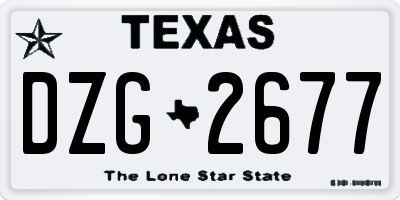 TX license plate DZG2677