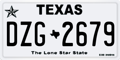 TX license plate DZG2679