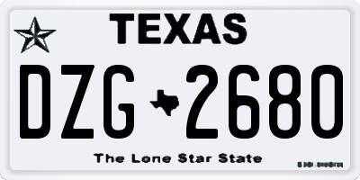 TX license plate DZG2680