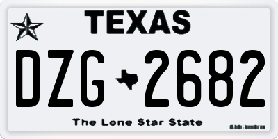 TX license plate DZG2682