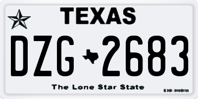 TX license plate DZG2683