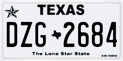 TX license plate DZG2684