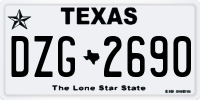 TX license plate DZG2690